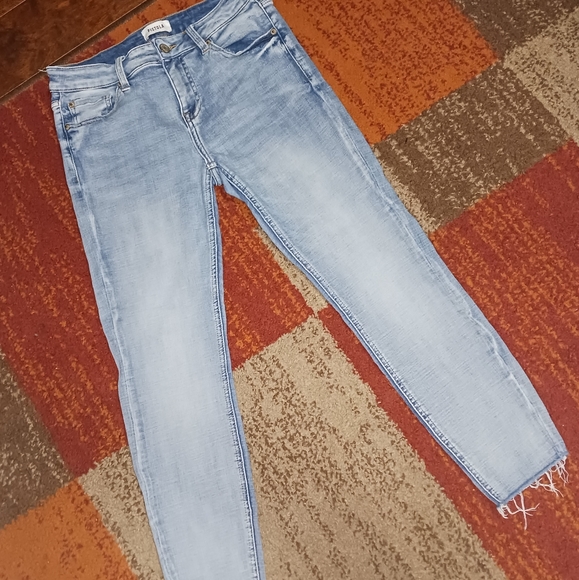 Paola A-Line Scissor Cut Hem Jean main image 1